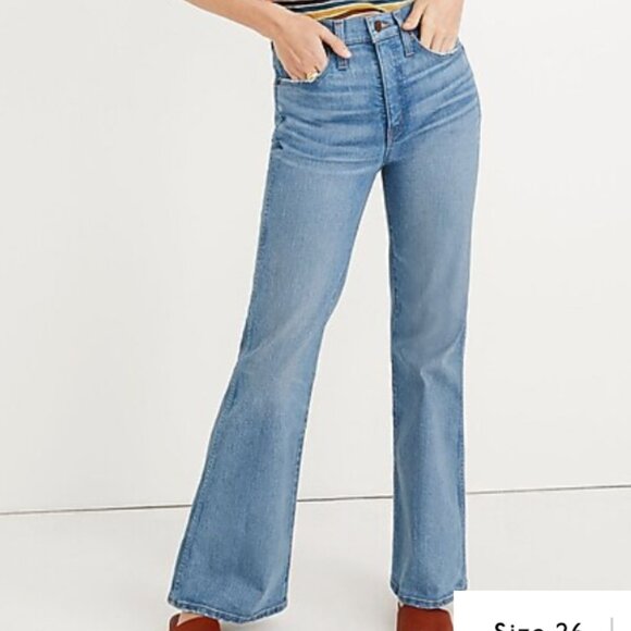 Madewell Light Blue Flare Jeans - Picture 1 of 13
